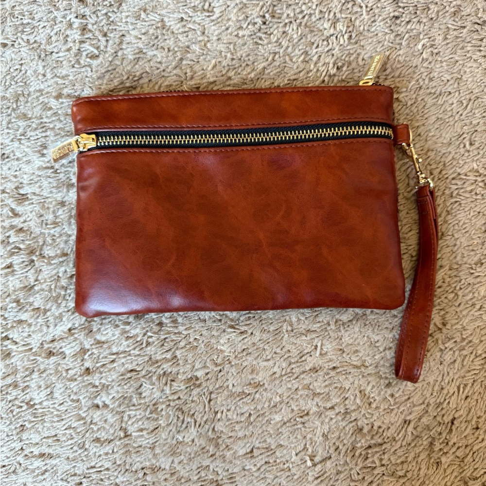Plunder Tartan Wristlet/Clutch with Leather Trim - Picture 2 of 3